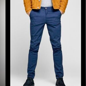 Jack & Jones Glenn Slim Fit Blue Stretch Pants Size 29x32